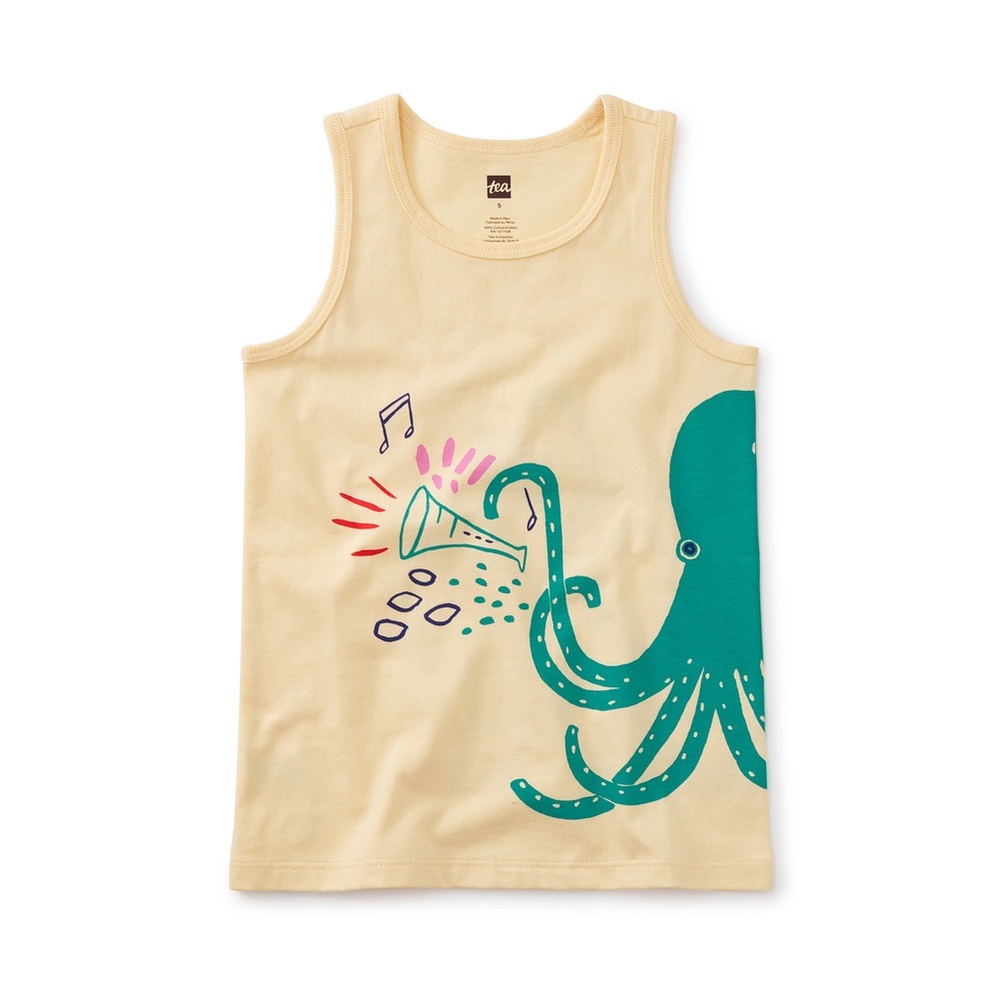 Tea Collection Jazzy Octopus Tank - Size 4 - Beige